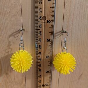 Yellow Spiky Ball Earrings